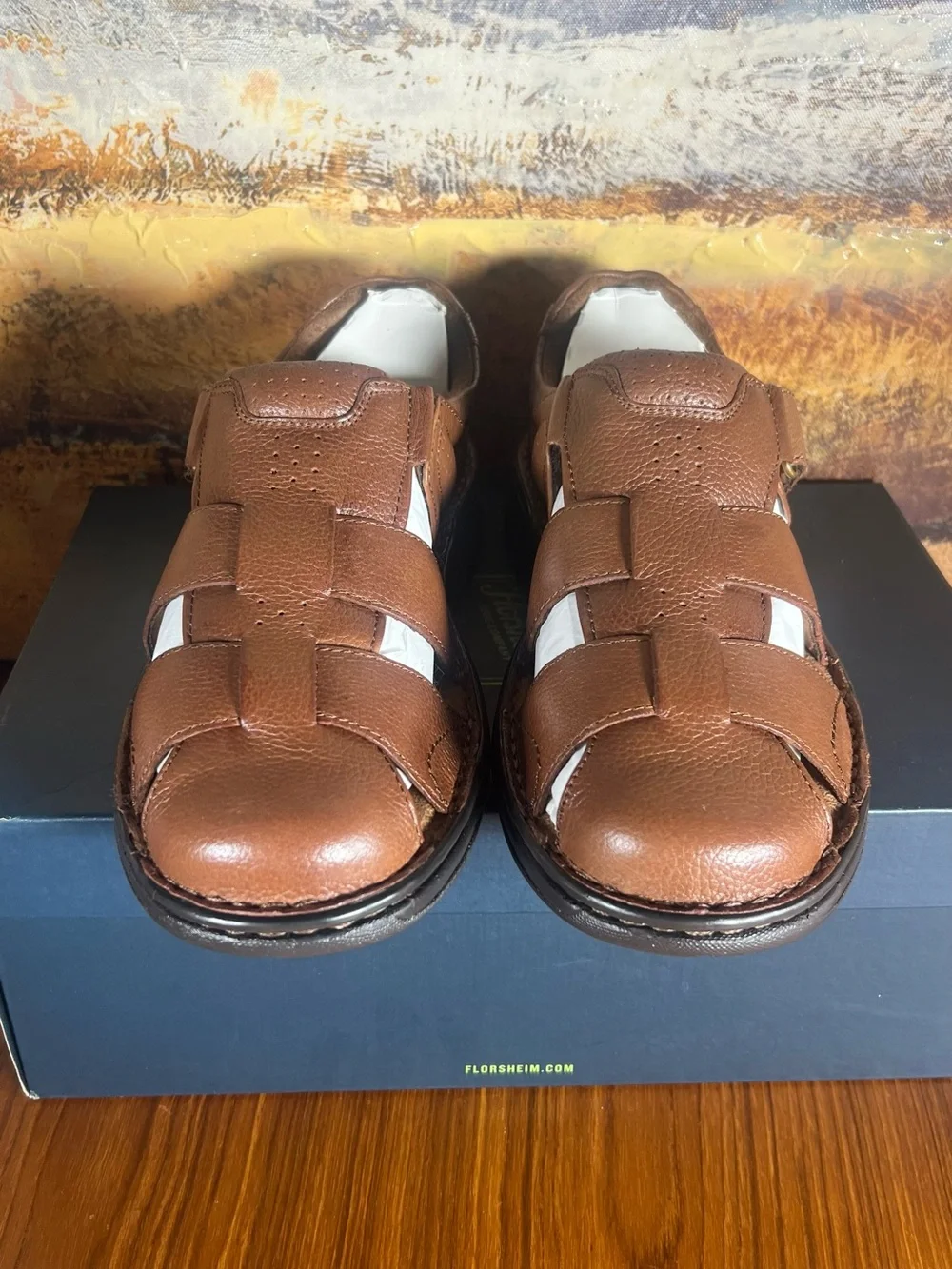Florsheim Edgewater Fisherman Brown Leather Sandals NWB Men's Size 9M